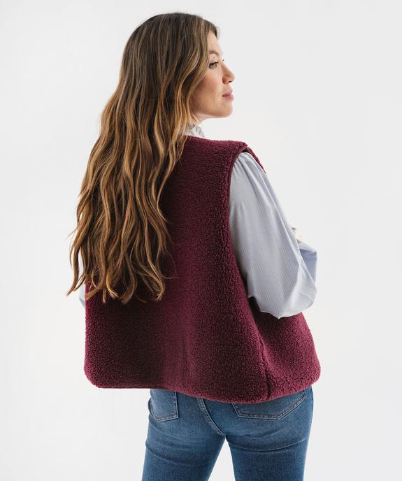 Veste sans manches en sherpa femme vue3 - GEMO 4G FEMME - GEMO