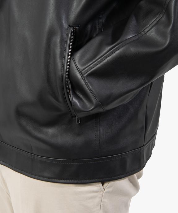 Blouson homme grande taille look biker avec surpiqûres aux épaules vue2 - GEMO (G TAILLE) - GEMO