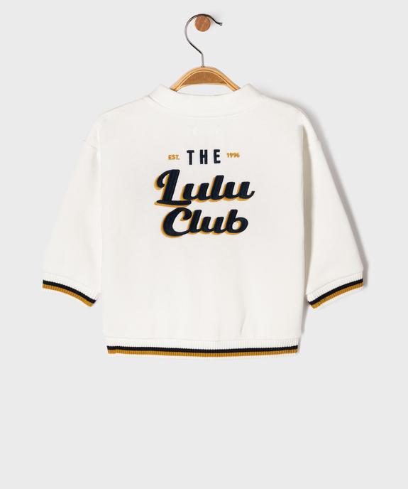 Gilet sweat avec finitions tricolores bébé garçon - LuluCastagnette vue5 - LULU CASTAGNETTE GEMO FOR GOOD - GEMO