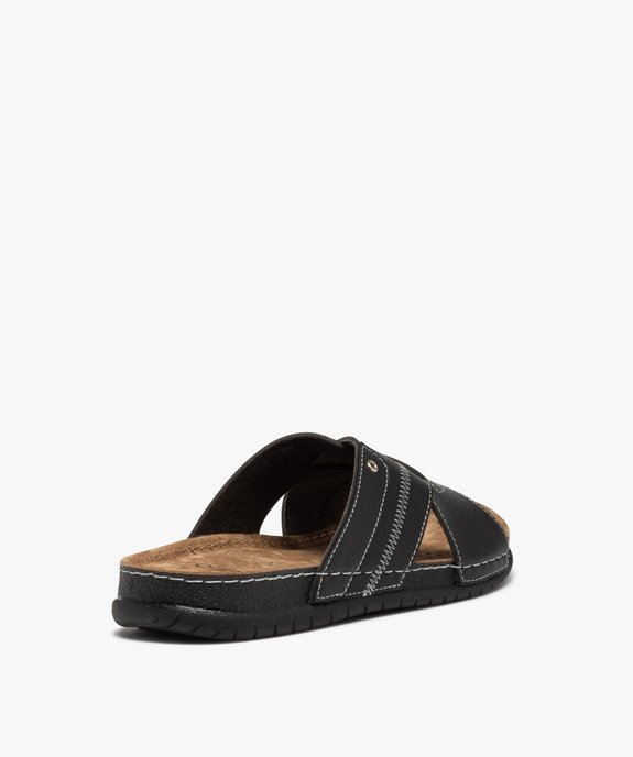 Mules confort à larges brides croisées homme vue4 - GEMO (CASUAL) - GEMO
