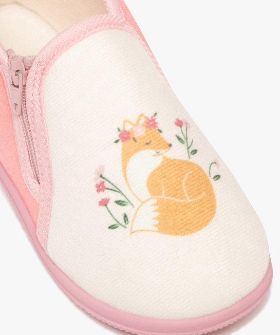 Chaussons fille boots à zip jolie fleur  vue6 - GEMO 4G FILLE - GEMO