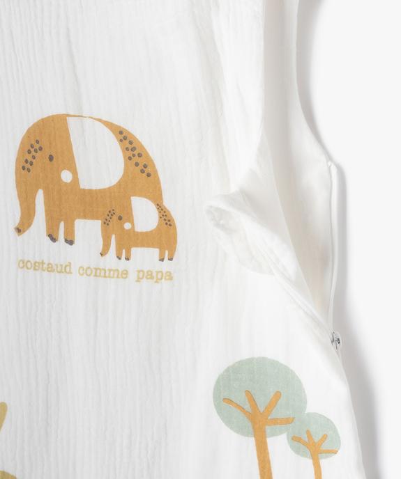 Gigoteuse bébé en gaze de coton imprimée vue3 - GEMO(BB COUCHE) - GEMO