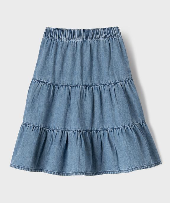 Jupe en jean longues à volants bohème fille vue5 - GEMO (ENFANT) - GEMO