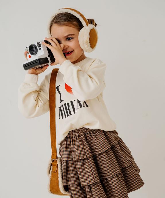 Sweat en molleton doux imprimé fille - Nirvana vue6 - NIRVANA - GEMO