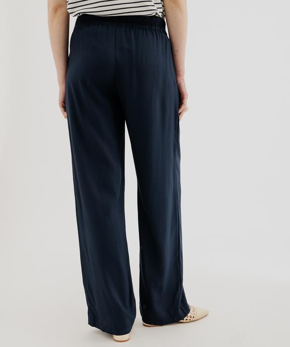 Pantalon fluide en viscose avec liens à la taille femme vue3 - GEMO(FEMME PAP) - GEMO