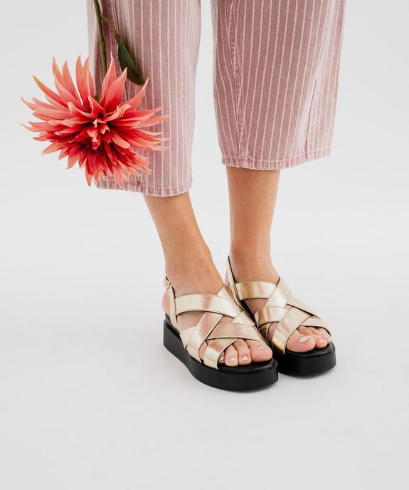 Sandales à talon compensé et brides entrelacées femme - 5 Miles vue7 - 5 MILES - GEMO