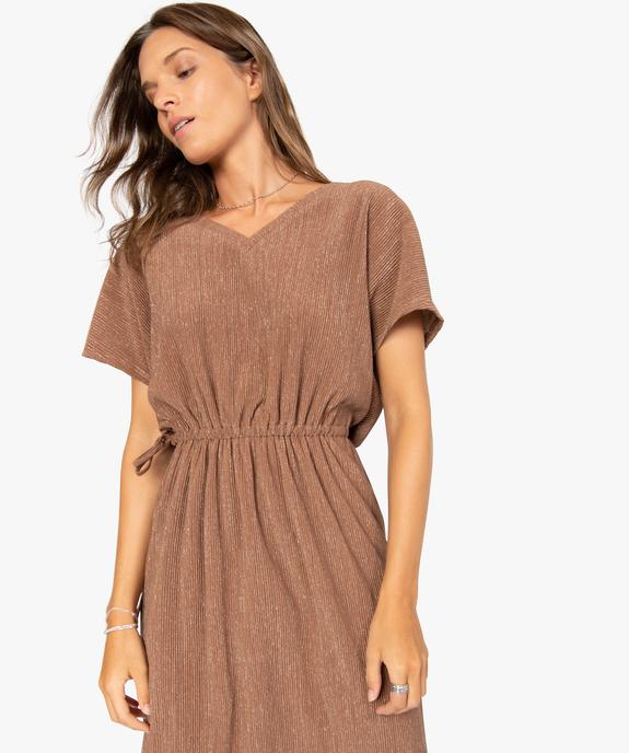 Robe femme en matière texturée à paillettes vue2 - GEMO(FEMME PAP) - GEMO