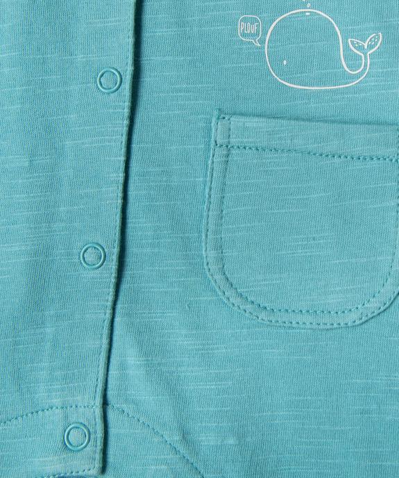 Combinaisons courtes en coton à motifs baleines bébé garçon (lot de 2) vue2 - GEMO 4G BEBE - GEMO