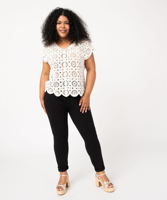 Pull sans manches en crochet femme grande taille vue5 - GEMO (G TAILLE) - GEMO