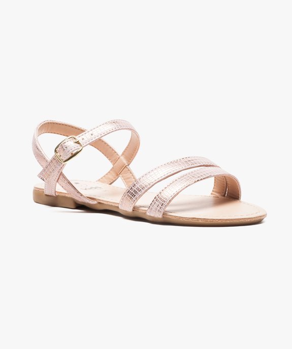 Sandales filles à brides fines brillantes vue2 - GEMO (ENFANT) - GEMO