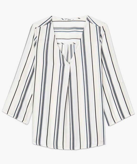 Blouse femme à rayures avec col V vue4 - GEMO(FEMME PAP) - GEMO