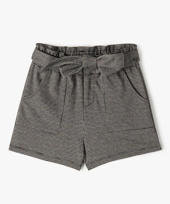 Short fille taille haute à motif pied de poule vue2 - GEMO (ENFANT) - GEMO