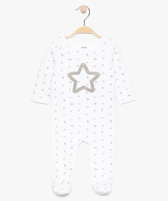 Pyjama bébé en coton à motif all over et broderie vue1 - GEMO(BB COUCHE) - GEMO