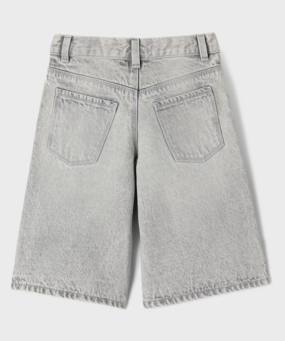 Bermuda ample en jean délavé fille vue2 - GEMO (ENFANT) - GEMO