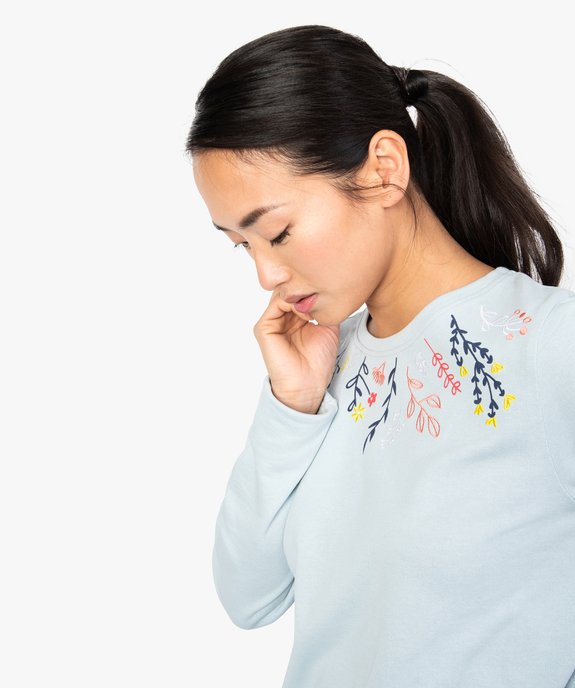 Sweat femme en coton biologique avec motif sur l'avant vue2 - GEMO 4G FEMME - GEMO