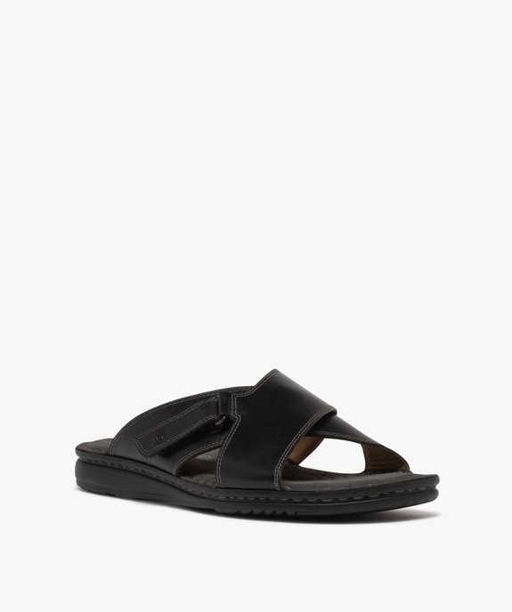 Mules en cuir à semelle intérieure moelleuse homme - Pierre Cardin vue3 - PIERRE CARDIN D - GEMO