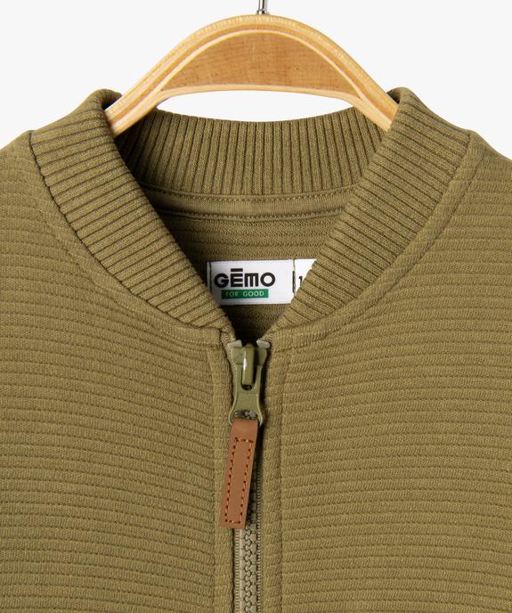 Sweat zippé effet rayé bébé garçon vue3 - GEMO(BEBE DEBT) - GEMO