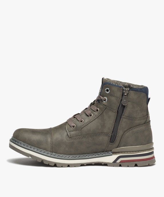 Boots homme unies à lacets et fermeture à zip - Dockers by Gerli vue4 - DOCKERS BY GERL - GEMO