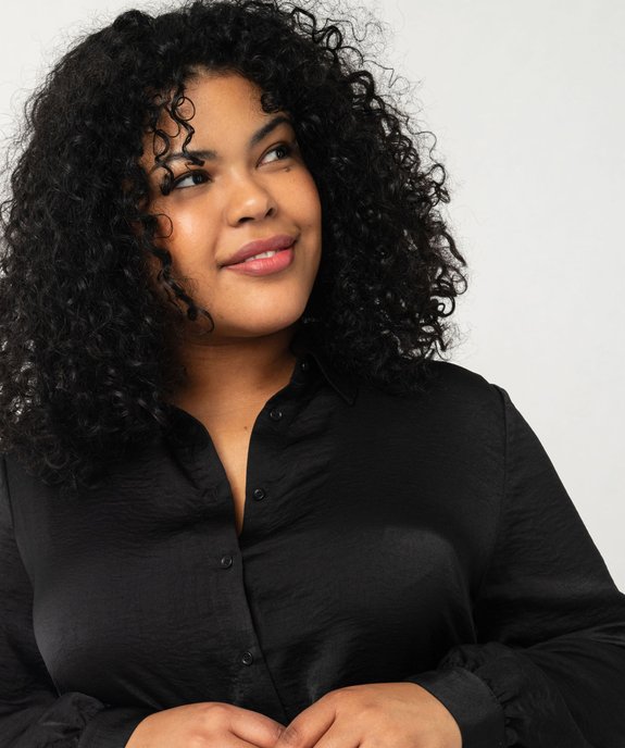 Chemise manches longues en satin femme grande taille vue2 - GEMO (G TAILLE) - GEMO