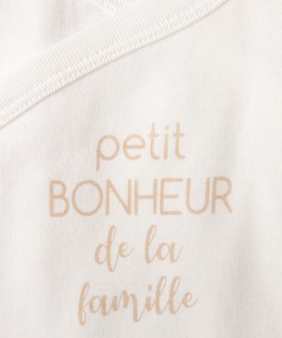 Body manches longues et fermeture devant croisée bébé (lot de 3) vue5 - GEMO 4G BEBE - GEMO