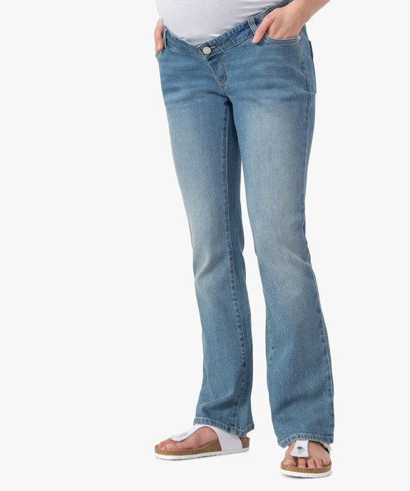 Jean de grossesse coupe bootcut avec bandeau en jersey vue1 - GEMO (MATER) - GEMO