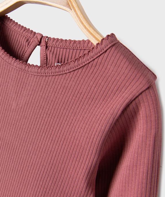 Tee-shirt manches longues en maille côtelée bébé fille vue2 - GEMO 4G BEBE - GEMO
