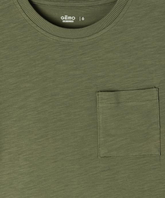 Tee-shirt à manches courtes avec poche poitrine garçon vue2 - GEMO 4G GARCON - GEMO