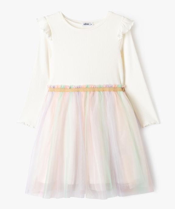 Robe manches longues en maille et jupe tutu fille vue2 - GEMO (ENFANT) - GEMO