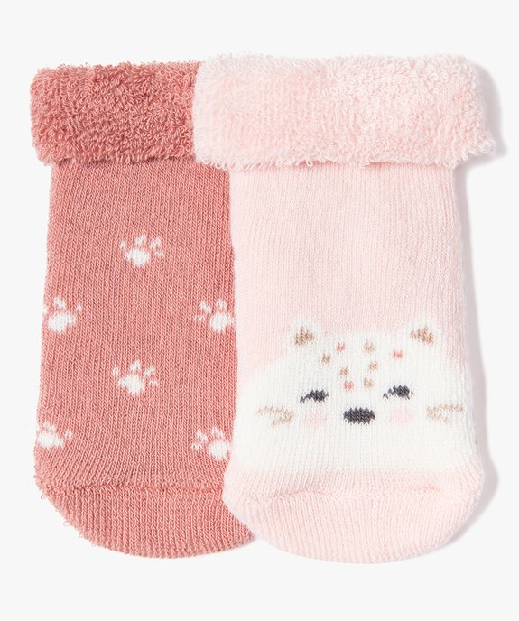 Chaussettes chaussons en maille bouclette douillette bébé (lot de 2) vue1 - GEMO 4G BEBE - GEMO