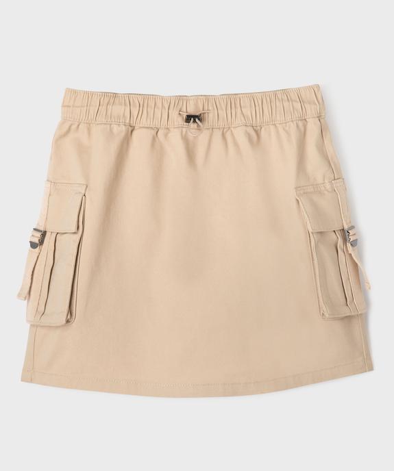 Jupe avec poches à rabat et taille élastique fille vue5 - GEMO 4G FILLE - GEMO