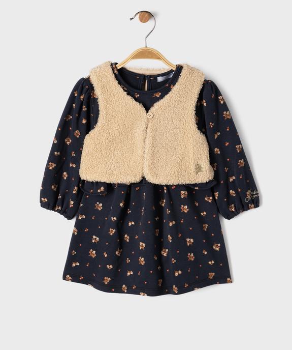 Ensemble 2 pièces robe et gilet sans manches bébé fille - LuluCastagnette vue1 - LULUCASTAGNETTE - GEMO