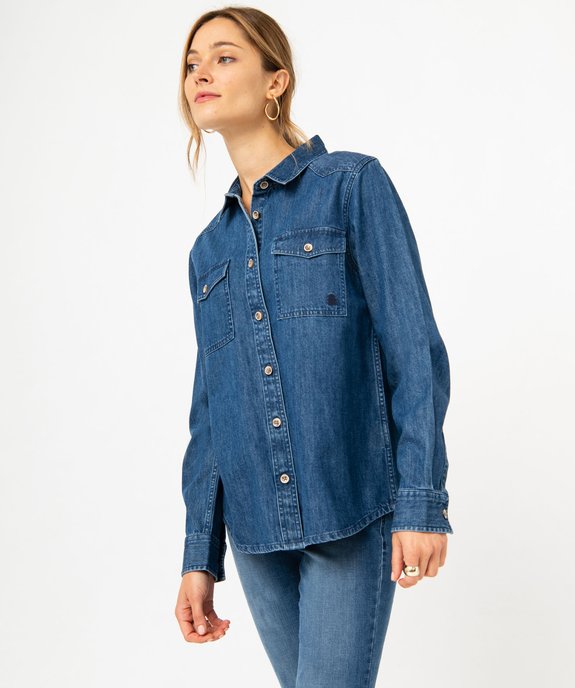 Chemise en jean épaisse femme - LuluCastagnette vue1 - LULUCASTAGNETTE - GEMO