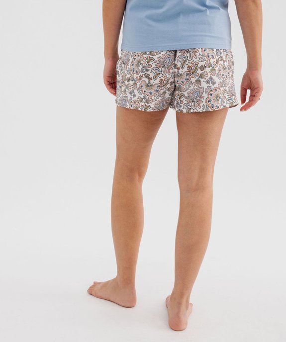 Short de pyjama imprimé en viscose femme vue3 - GEMO 4G FEMME - GEMO