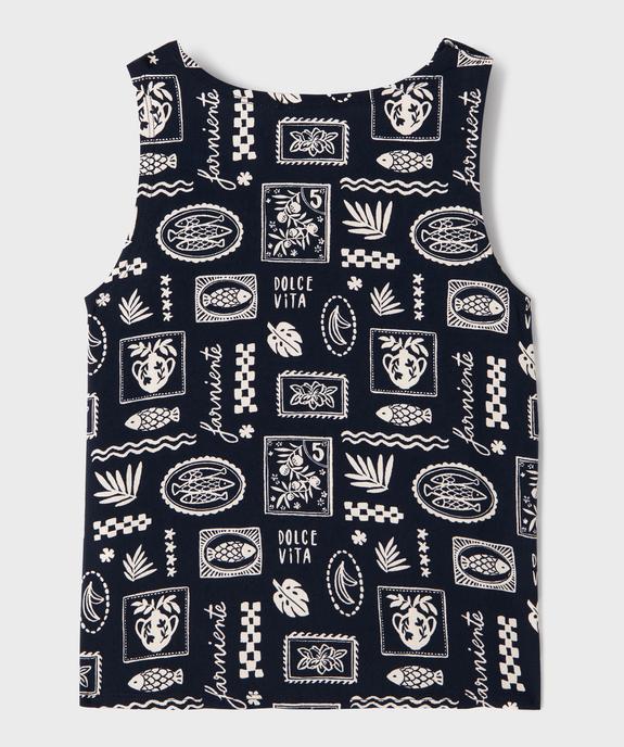 Blouse sans manches à col V imprimée fille vue3 - GEMO (JUNIOR) - GEMO