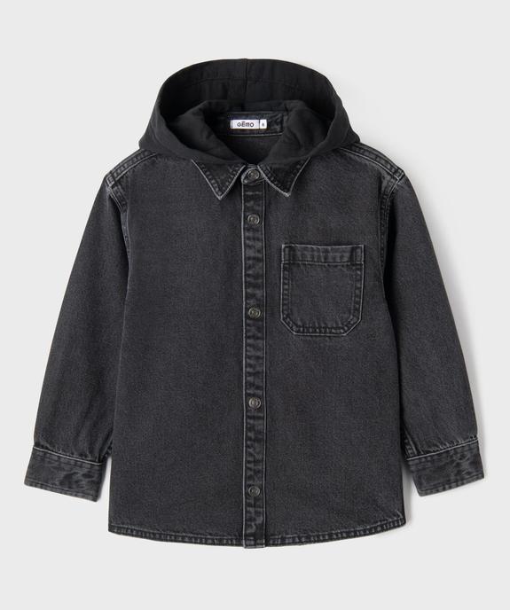 Chemise en jean à manches longues et capuche garçon vue3 - GEMO (ENFANT) - GEMO