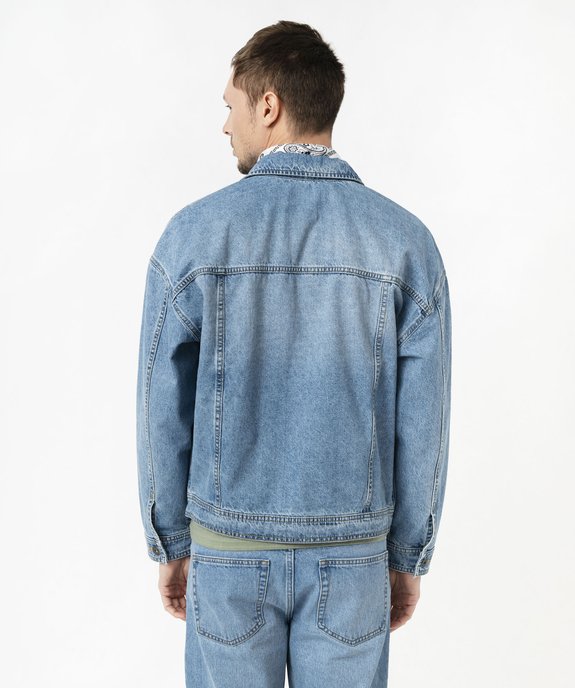 Veste en jean délavée homme vue4 - GEMO 4G HOMME - GEMO