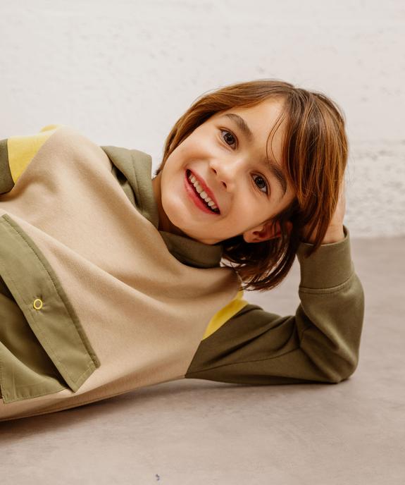 Sweat à capuche avec poche à rabat sur l’avant garçon vue3 - GEMO (ENFANT) - GEMO