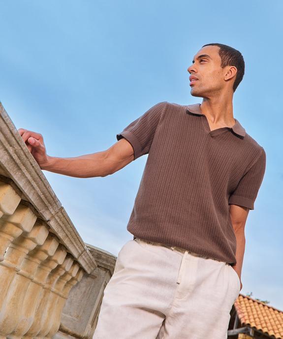 Polo à manches courtes en maille fantaisie homme vue7 - GEMO (HOMME) - GEMO