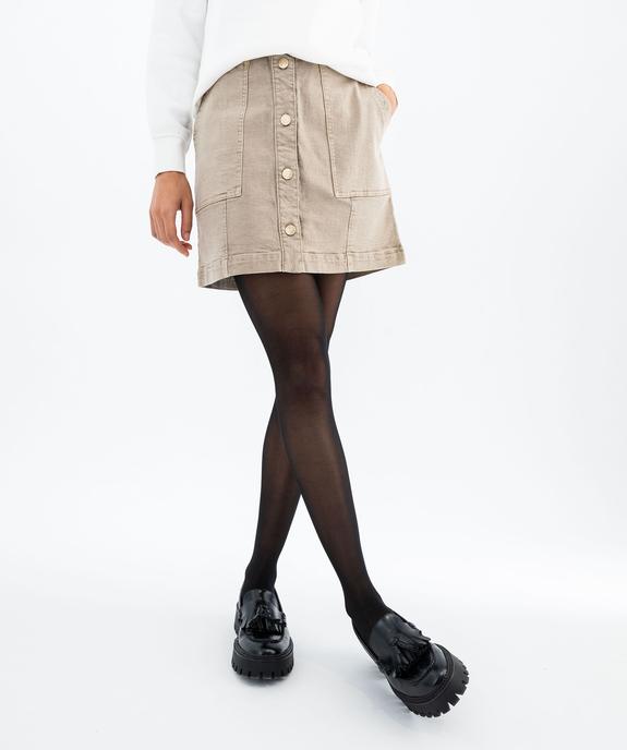 Jupe en toile denim avec boutons femme - LuluCastagnette vue2 - LULUCASTAGNETTE - GEMO