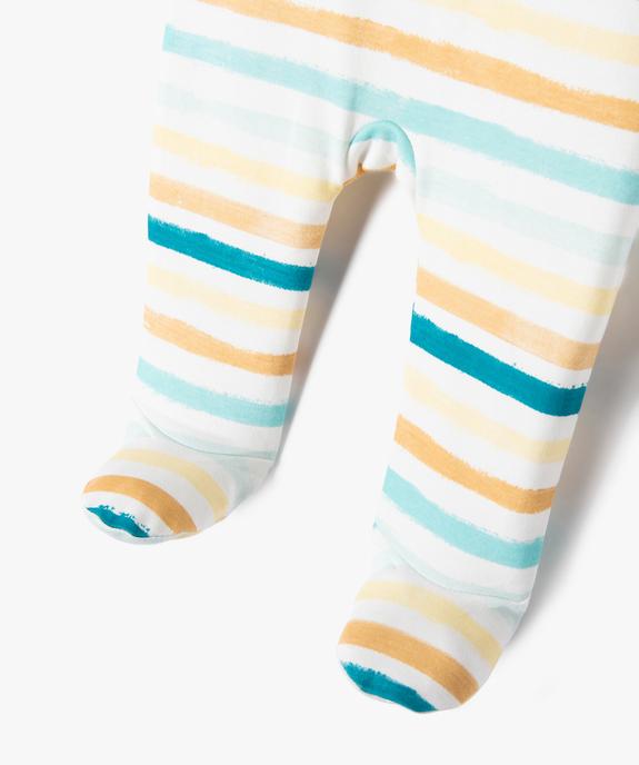 Pyjama dors-bien en coton à rayures bébé garçon - GEMO 4G BEBE Pyjama dors-bien en coton à rayures bébé garçon vue3 - GEMO 4G BEBE - GEMO