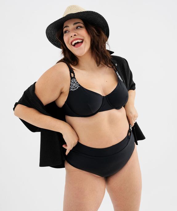 Bas de maillot de bain à broderie et détail ajouré femme grande taille vue4 - GEMO (PLAGE) - GEMO
