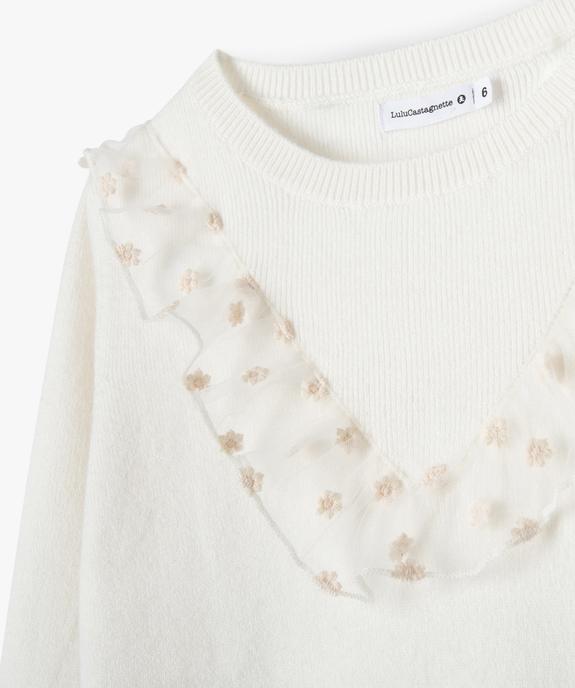 Pull fille à plastron volanté - LuluCastagnette vue2 - LULUCASTAGNETTE - GEMO