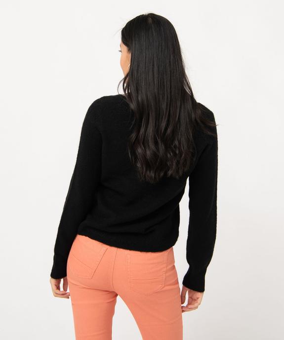 Pull femme à grand col V fantaisie vue3 - GEMO(FEMME PAP) - GEMO