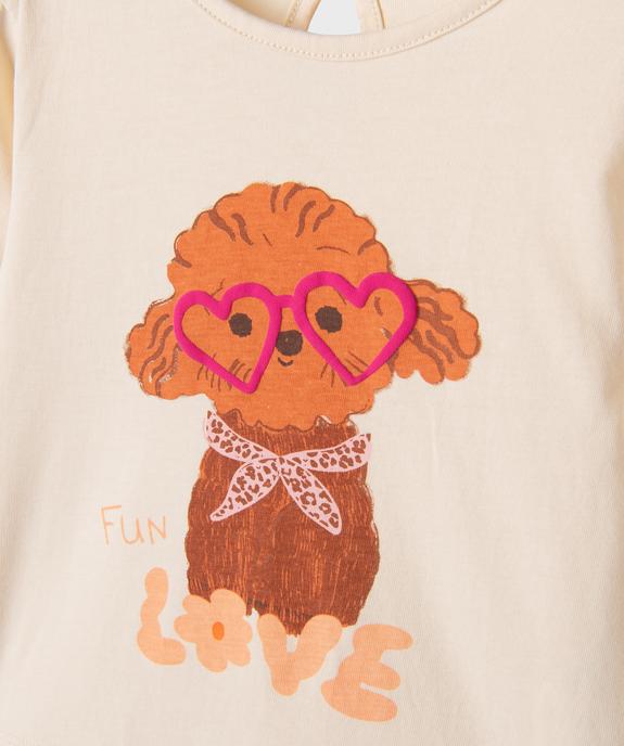 Tee-shirt manches longues avec motif fun bébé fille vue2 - GEMO 4G BEBE - GEMO