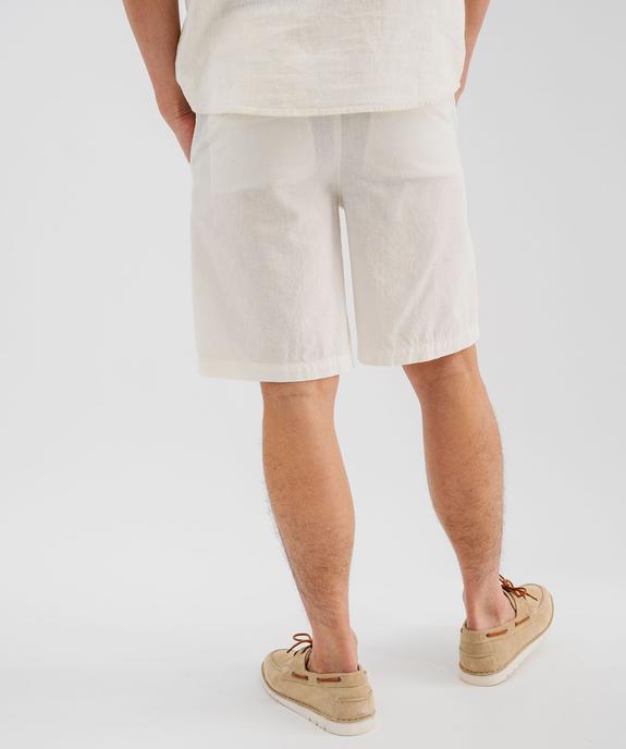 Bermuda en lin et coton coupe regular homme vue3 - GEMO 4G HOMME - GEMO