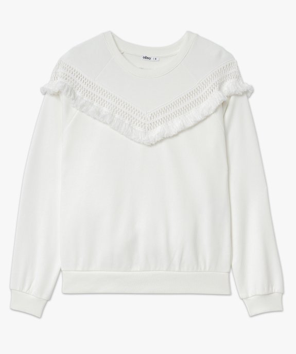 Sweat avec franges et maille ajourée sur le buste femme vue4 - GEMO(FEMME PAP) - GEMO