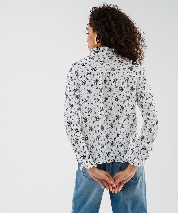 Chemise manches longues fleurie à col victorien femme vue3 - GEMO(FEMME PAP) - GEMO