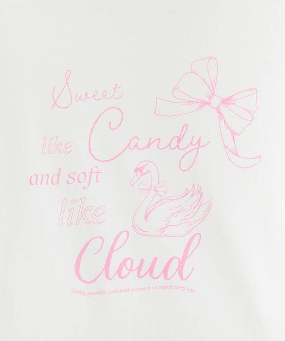 Tee-shirt manches longues en coton imprimé fille vue5 - GEMO 4G FILLE - GEMO