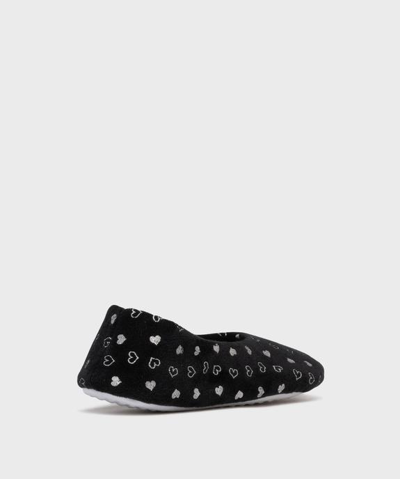 Chaussons ballerines en velours motifs coeurs femme vue4 - GEMO(HOMWR FEM) - GEMO