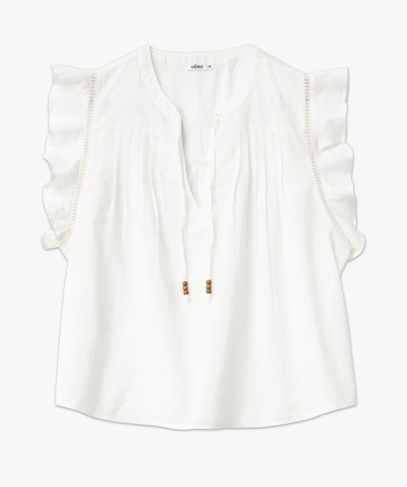 Blouse manches courtes avec volants aux emmanchures femme vue4 - GEMO(FEMME PAP) - GEMO